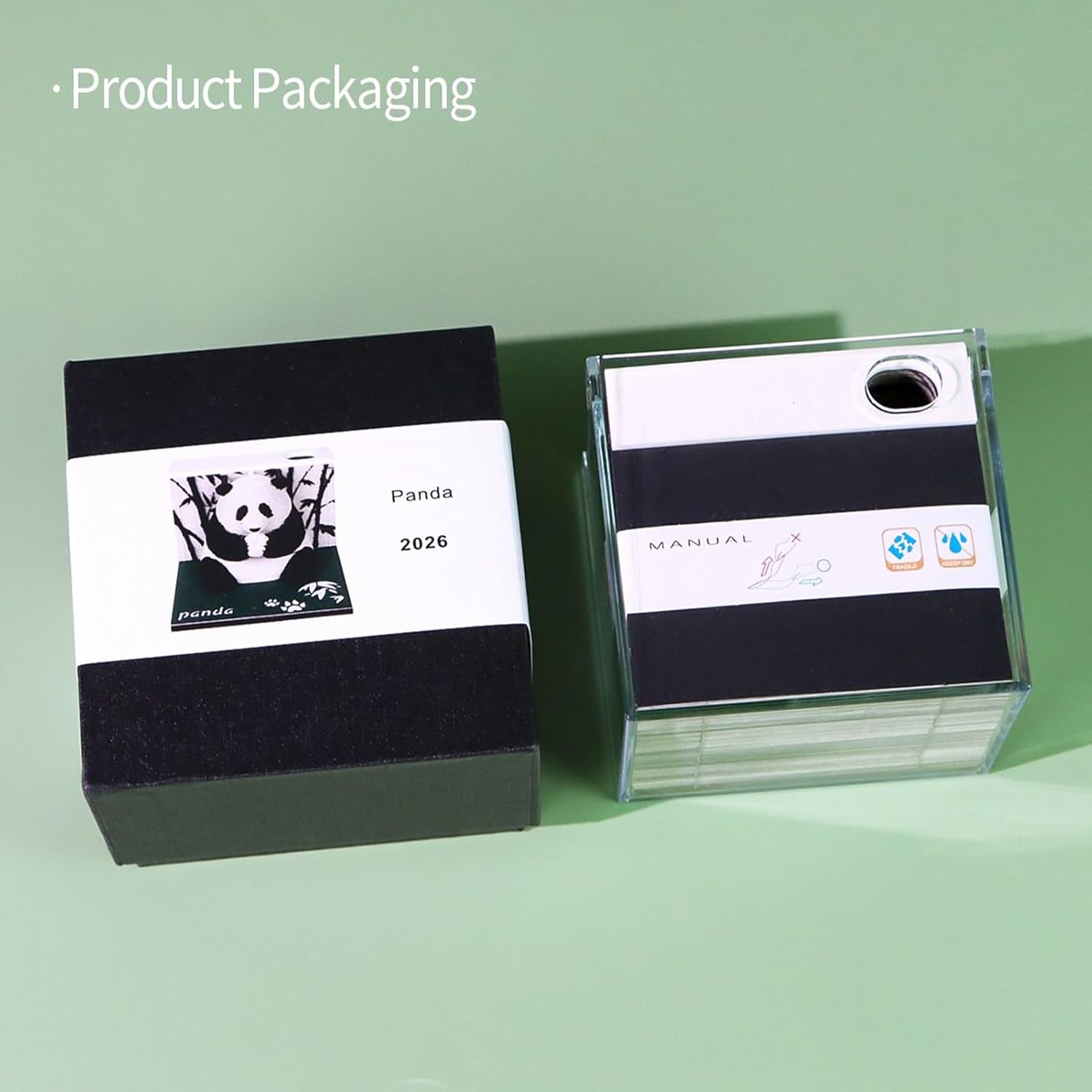 2026年 タイムピース カレンダー - 紙彫り 2026 パンダカレンダー,装飾用 日めくりプランナー リビング ベッドサイド 本