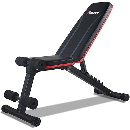 Amazon Pasyou トレーニングベンチ 折り畳みダンベルベンチ インクラインベンチ 3in1 フォールディング フラットインクラインベンチ 腹筋 背筋 7段階角度調整 ブラック Pasyou トレーニングベンチ