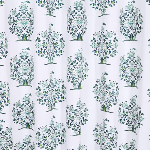 Image of Homestan 100% Cotton Block Print Door Curtains 9 Feet Long Set of 1 for Home Decor (9 X 4.5 Feet, Brown)