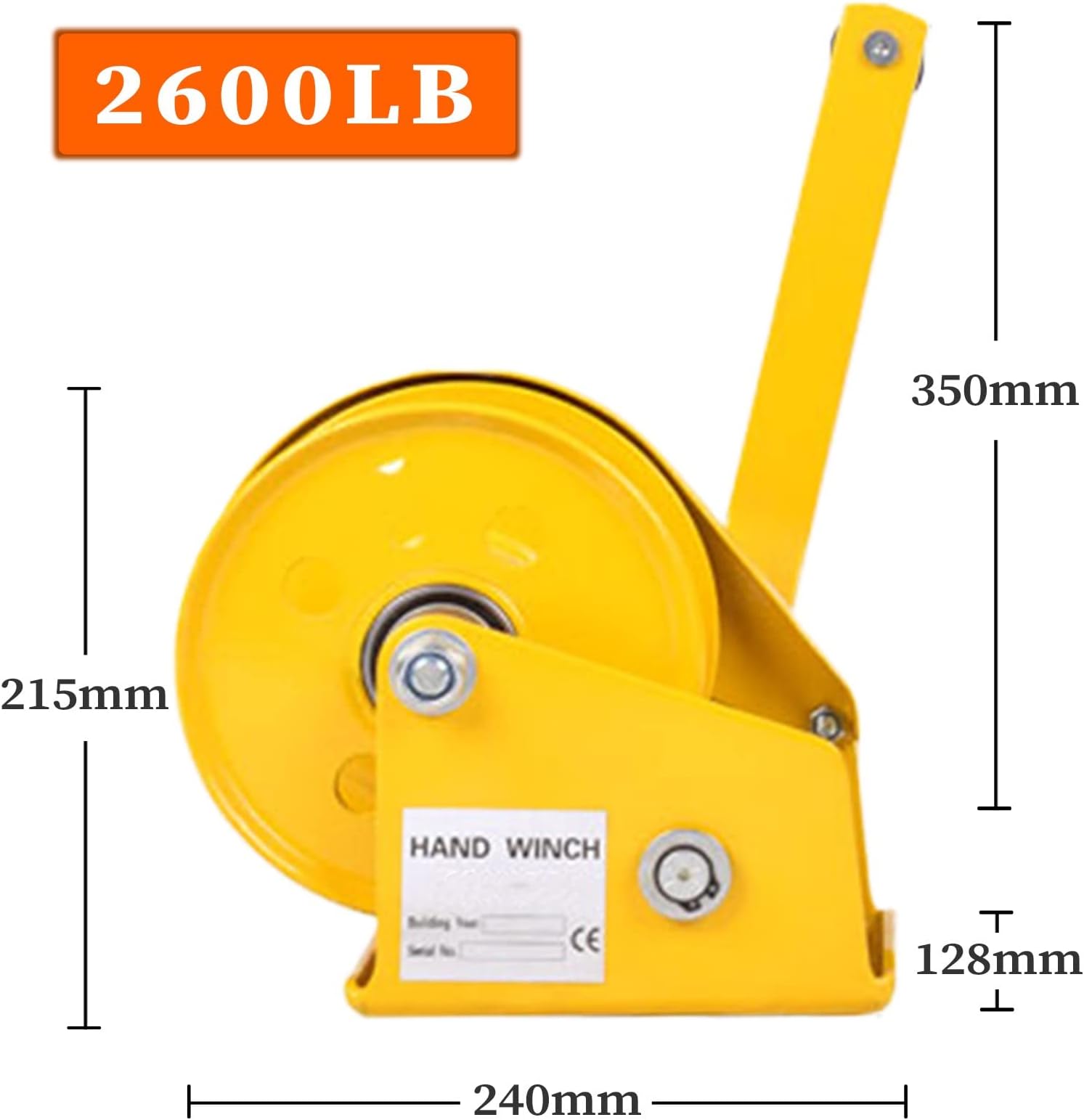 1200/1800/2600 lbs Manual Winch, Manual Winch Heavy Duty with Automatic Brake and Wire Rope, Manual Boat Winch for Towing and Lifting Heavy Objects, Professional Lifting Tools10m