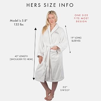 Romance Helpers His and Hers Robes Gift Set | Set of 2 His and Her Velour Robes for Couples |Includes a Gift Box