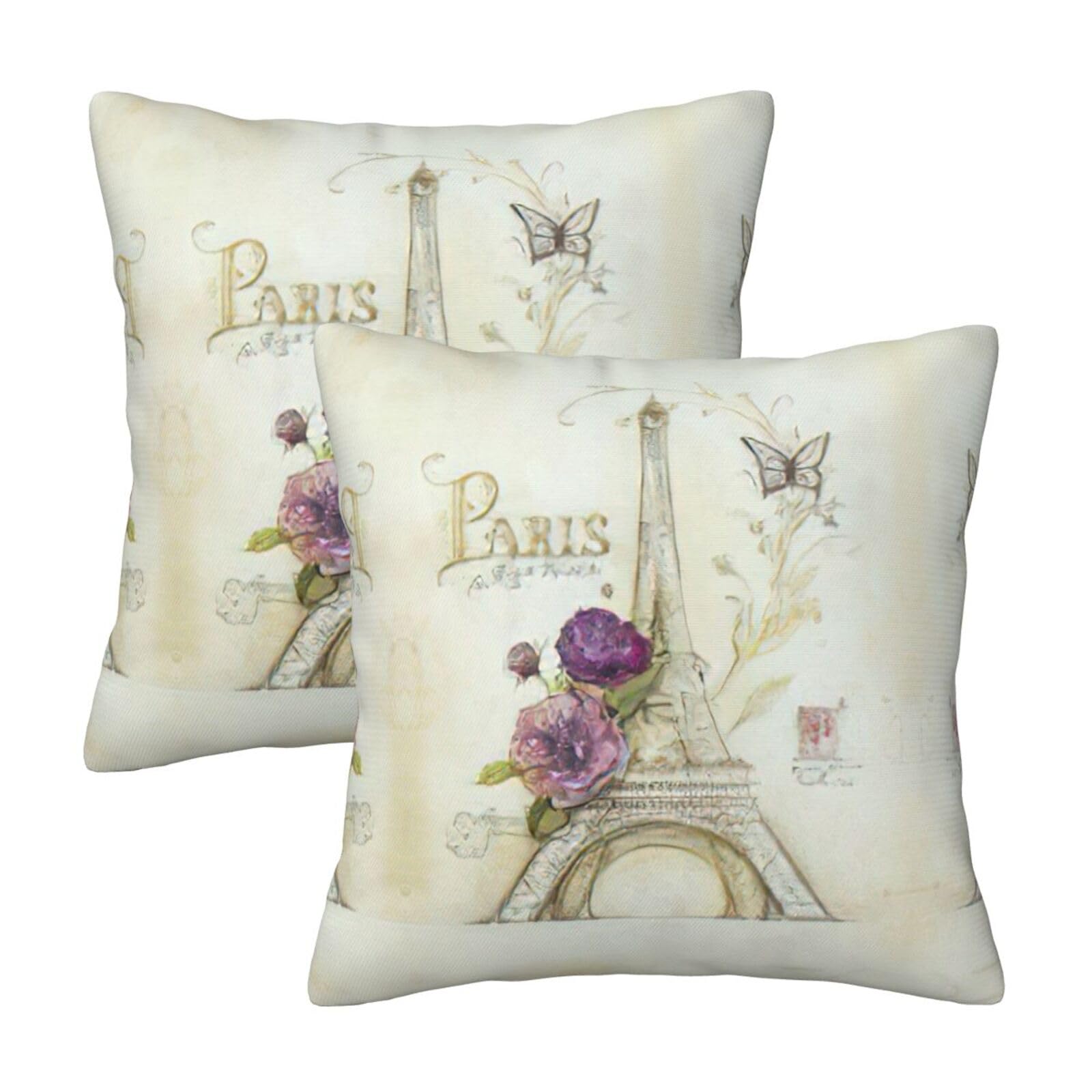 Kfjghhl Eiffel Tower Throw Pillow Covers Decorative Farmhouse Couch Pillow Case 4 Sizes Square Cushion Pillcase