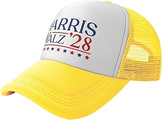 HILLBACK Harris Walz 2028 Kamala Harris Tim Walz Gifts Baseball Cap Retro Baseball Cap Dad Hats Adjustable Trucker Caps Black