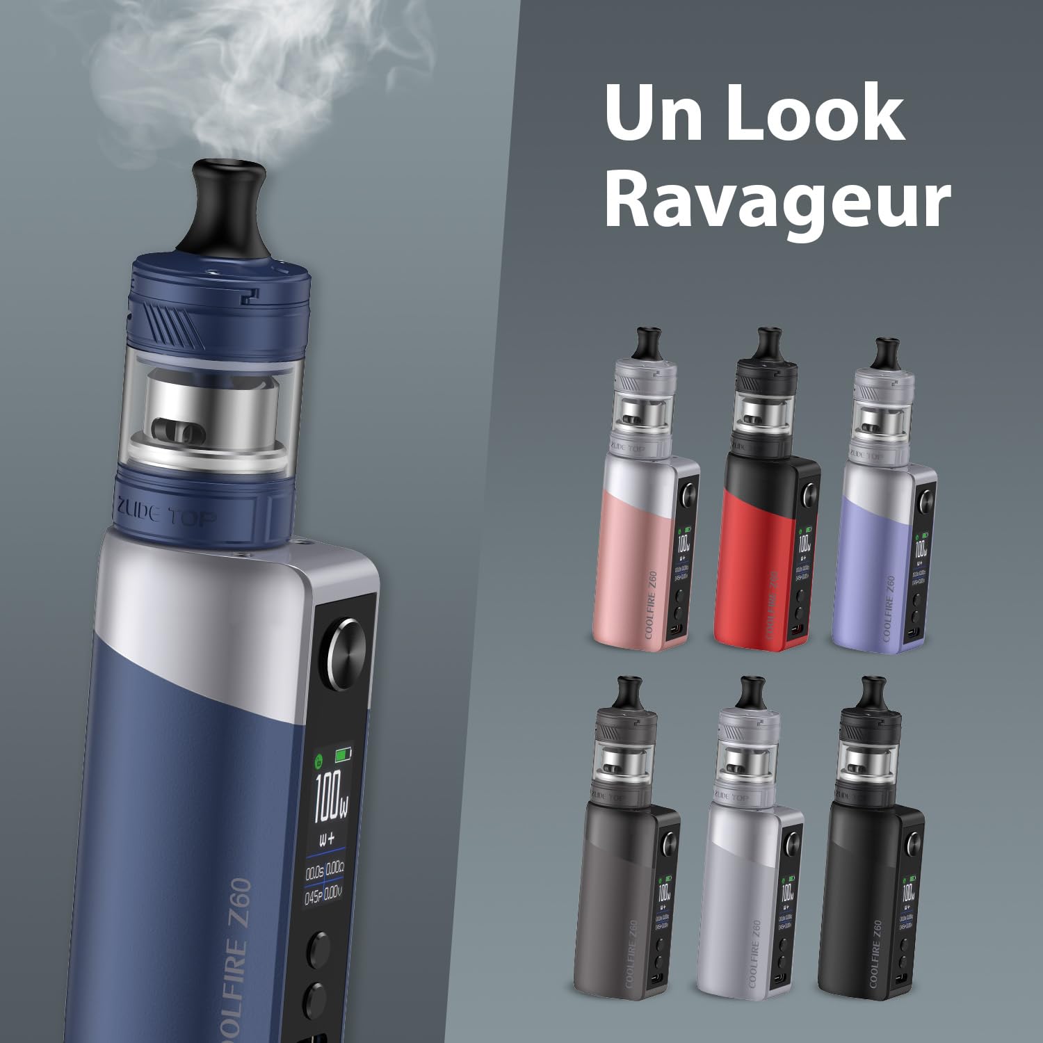 meilleur cigarette électronique innokin INNOKIN - Starter Kit Coolfire Z60 Zlide Top 3ml - Cigarette Electronique  Box - Puissance 6-60W - Automonie Batterie 2500 mA - Résistance Z-Coil  DuoPrime - Airflow Hybride MTL + RDL
