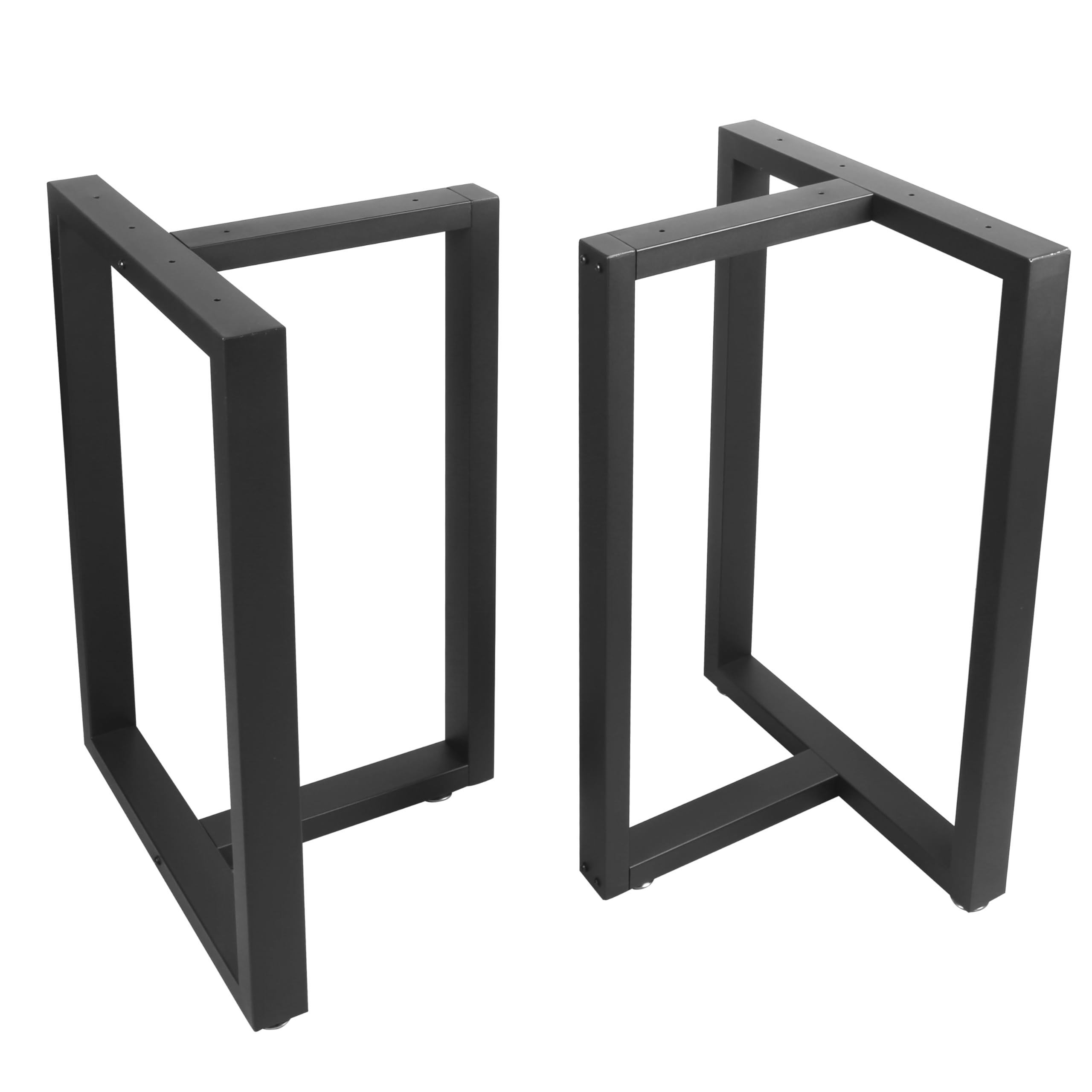 Lendpea Metal Table Legs Heavy Duty Square Tube Desk Frame Industrial Dining/Coffee/Computer Table Legs, Set of 2 (Matte Black-T)