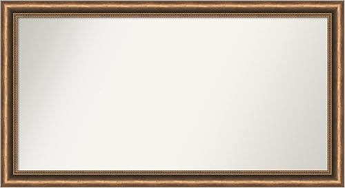 Amanti Art Bronze Bathroom Mirror for Over Sink, 24x44 Custom Made Manhattan Bronze Narrow Rectangle Vanity Mirror, Large Traditional Wood Frame,