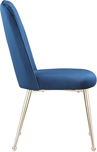 Miniatura 6 de WOKER FURNITURE Moderno juego de 2 sillas de comedor, terciopelo azul, patas doradas, sin brazos, resistentes, para uso en interiores, para sala de
