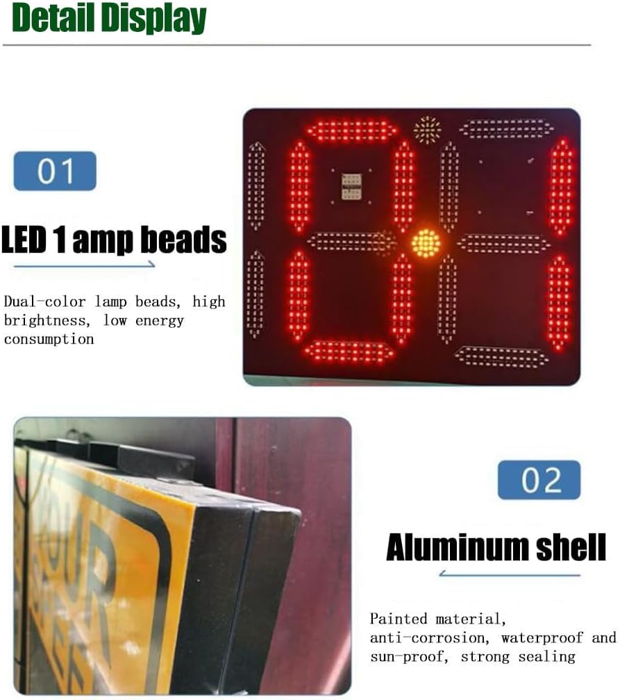 20"x27" Solar Speed Speed Display Radar Traffic Sign, Radar Feedback Sign Road Safety Speed Limit Detector with Accessories, Yellow