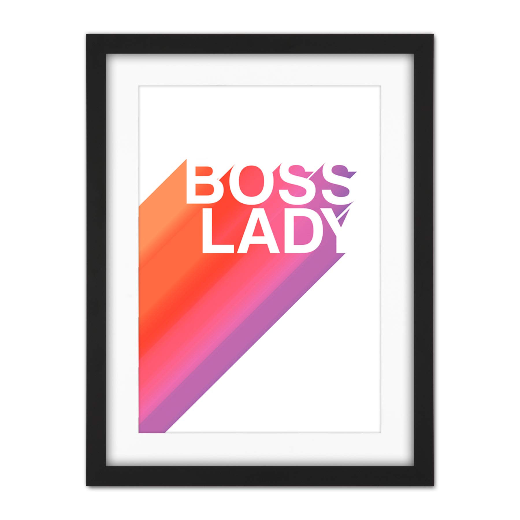 Wee Blue Coo Boss Lady Strong Woman Artwork Framed Wall Art Print 18X24 Inch
