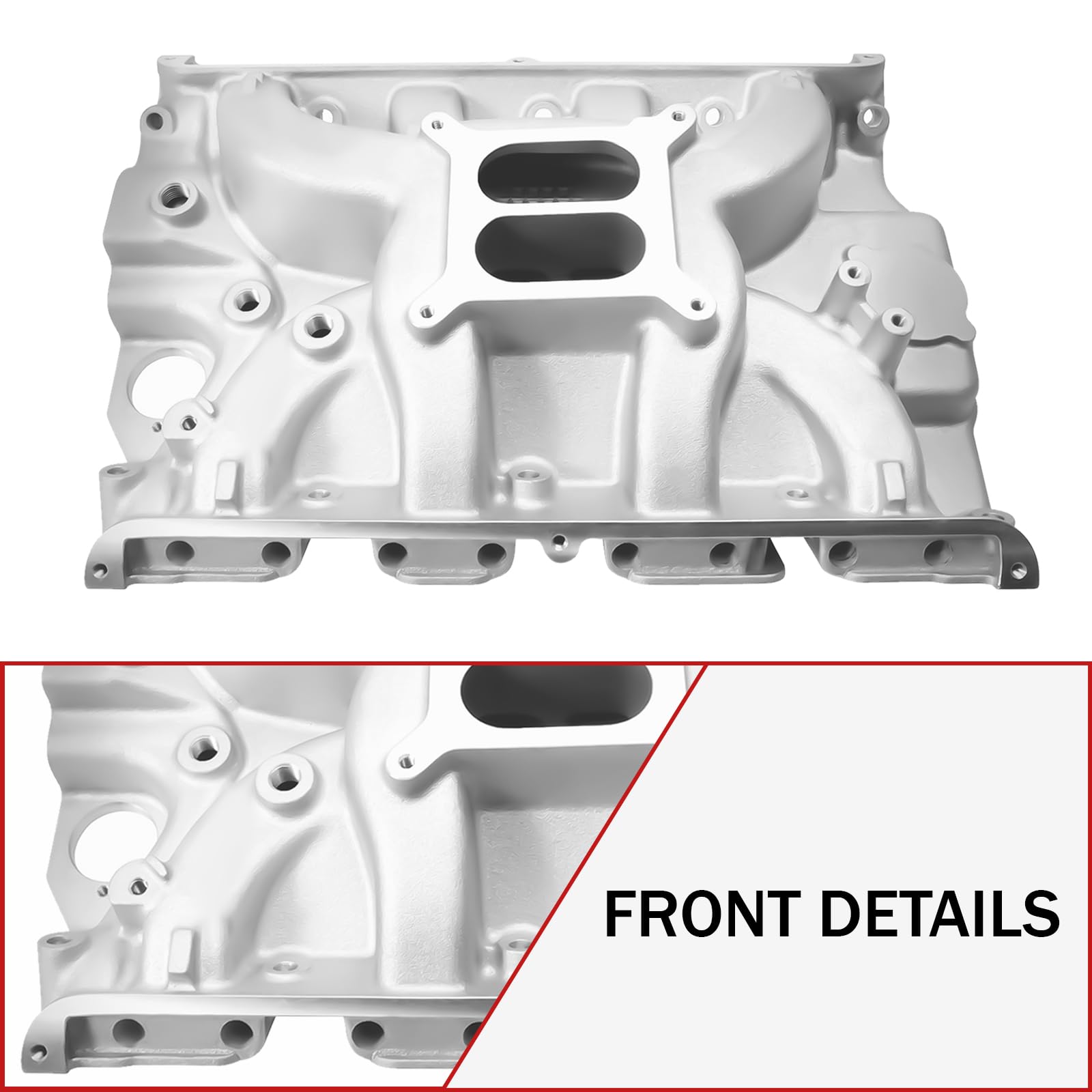 Collettore di aspirazione a doppio piano in alluminio per motore con guarnizioni, compatibile con Ford 332 5.4L, 352 5.8L, 360 5.9L, 390 6.4L, 406 6.6L, 410 6.7L, 427 7.0L, 428 7.0L