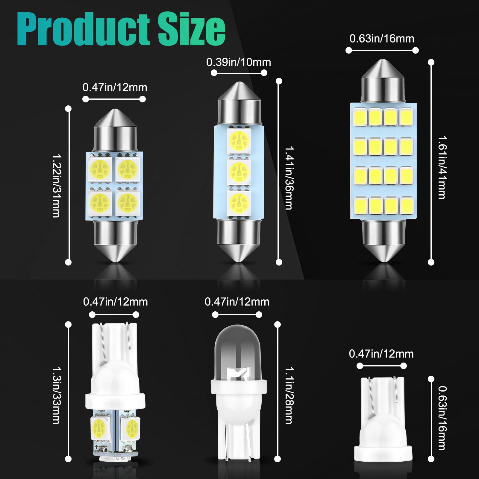 ZOROOM 42X White LED Car Interior Inside Light Dome Trunk Map License Plate Lamp Bulbs ZOROOM 42X White LED Car Interior Inside Light Dome Trunk Map License Plate Lamp Bulbs