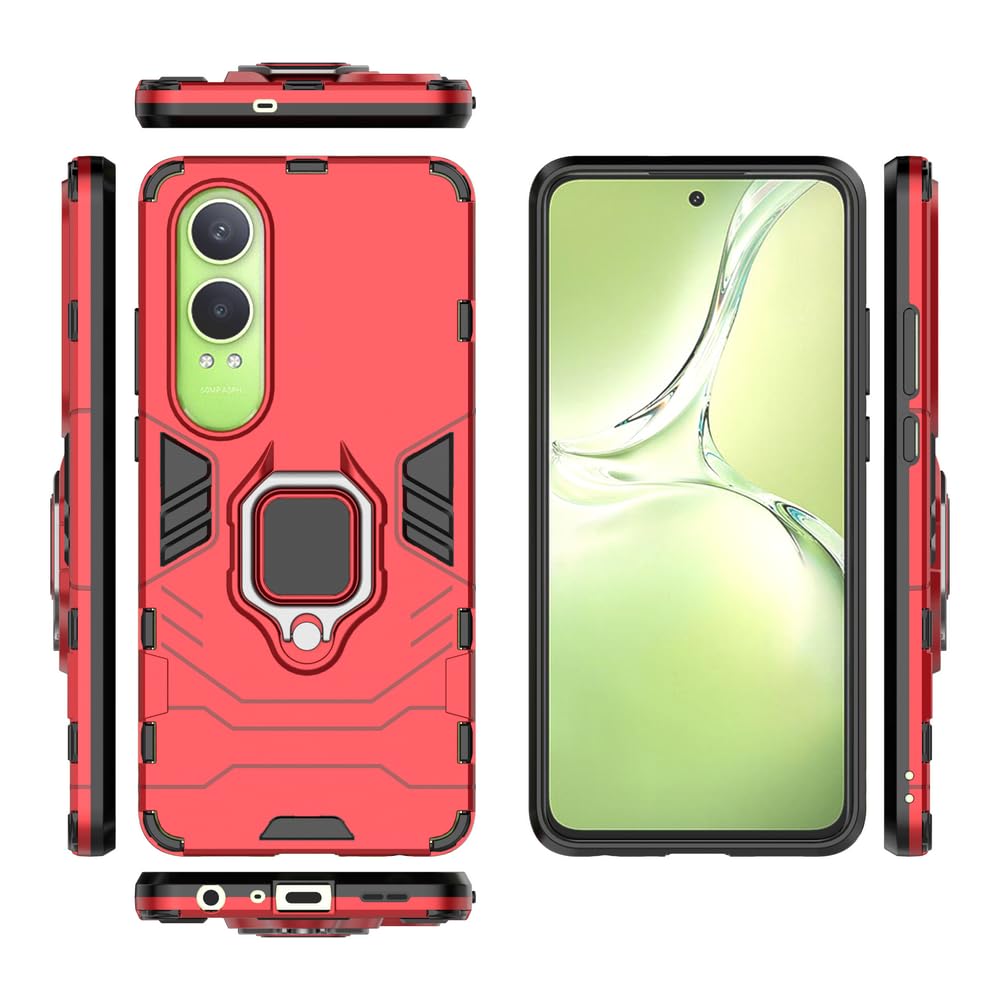 Compatible with Oppo K12x 5G Case Cover,Magnetic Car Mount Bracket Shell Compatible with OnePlus Nord CE4 Lite 5G CPH2621 Case Red