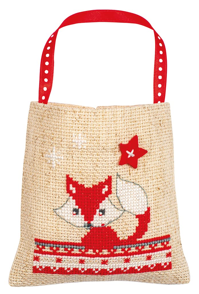 Vevaco Kits De Punto De Cruz Contado Bolsas Aromáticas DIY Creativo Set REGALO ANIMALES DE NAVIDAD JUEGO DE 3 Manualidades Bordar Kit Principiantes Decoration Hogar Regalo ca. 9 x 9 cm Cross Stitch