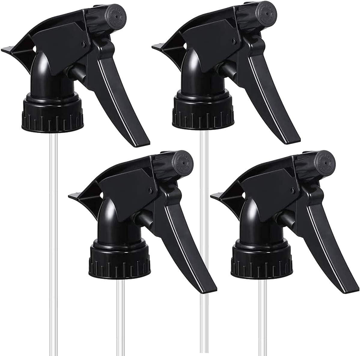 KWEL Plastic Trigger Sprayer Nozzle, Fits Standard - Black Pack of 4
