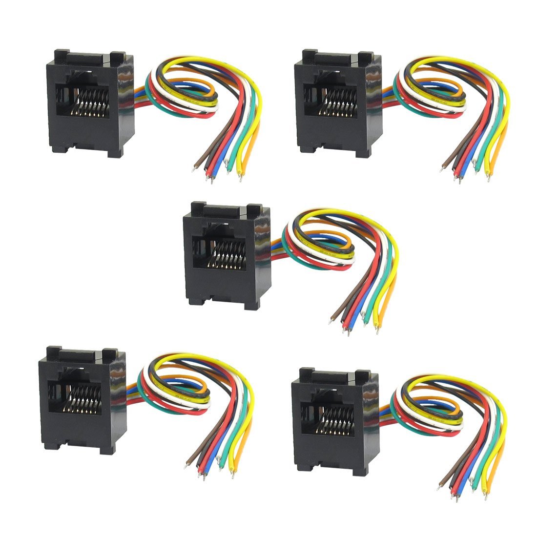 3NH® 5 Pcs 8P8C RJ45 Telephone Extension Fax Modem Cable Line Black-picture-10