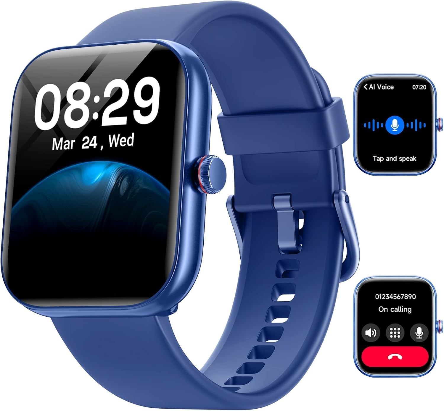 Reloj inteligente para Hombre, Smartwatch de Llamada Bluetooth y Alexa con Monitoreo de Sueño, Pulsómetro SpO2 y 110 Modos Deportivos, IP68 Impermeable, Reloj Deportivo para Android e iOS