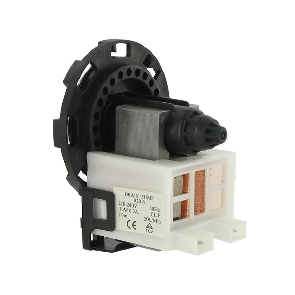 Paxanpax Universal Drain Outlet Pump Base with Fitted TOC and Bayonet Fixing/2 Separate/Bottom Positioned Rear Facing Terminals, 220-240 V, 50 Hz