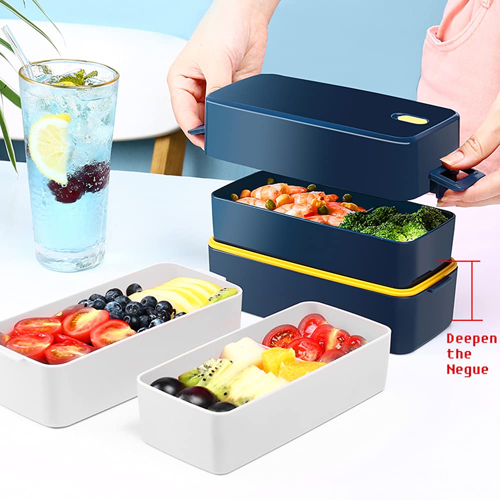 ,A Prova Di Perdita Contenitori Per L'immagazzpolliciamento Di Alimenti,Contenitori Di Preparazione Dei Pasti,Tutti-pollici-uno Impilabile Contenitore Per Il Pranzo,,Bento Lunch Bo-Ciano 18.6*10*8.5cm