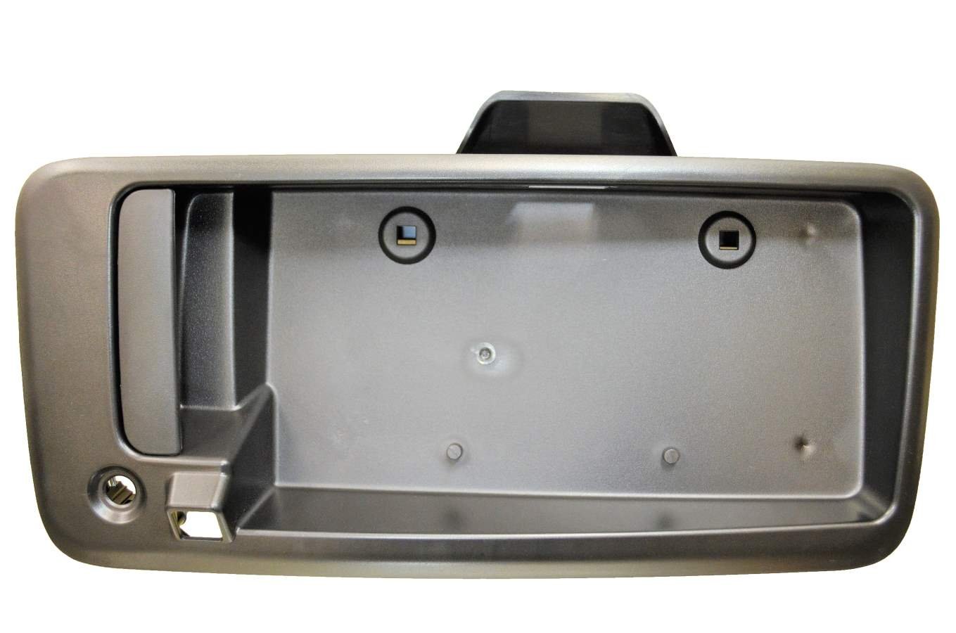 PT Auto Warehouse GM-3907A-TGC - Rear Back Door Tailgate Handle with License Plate Holder, Textured Black - with Camera Hole Hole