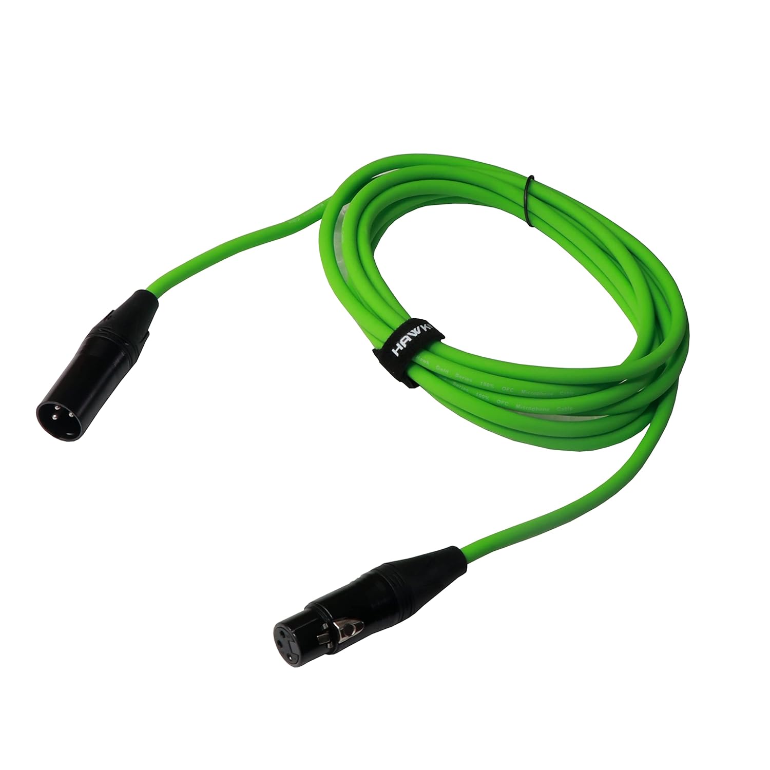 Hawk Proaudio SXFG010 Gold Series XLR Male to Female Microphone Cable With Cable Tie - 3 Meter (Green Color)