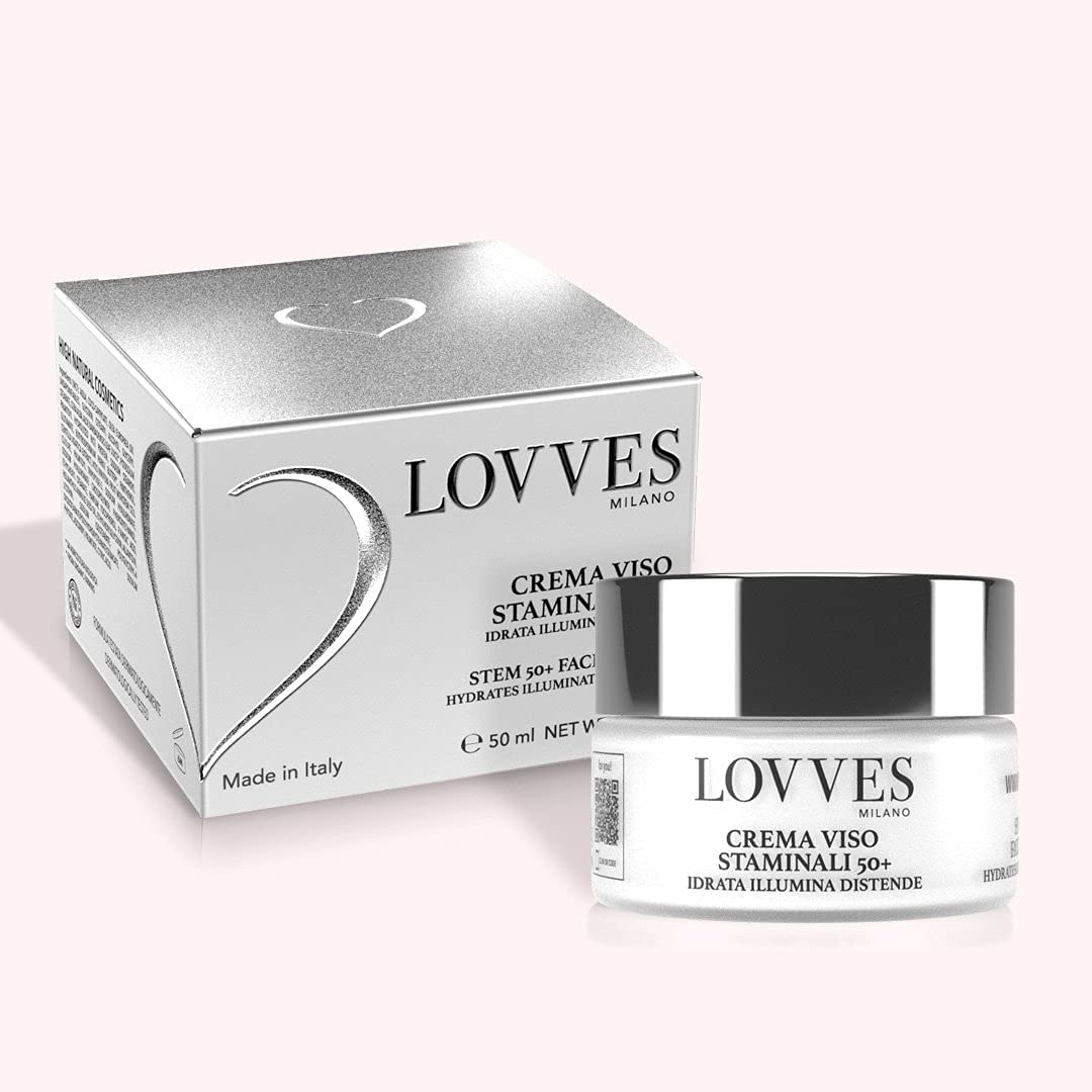 Crema Facial Células Madre 50+, Alta Cosmética Natural, Crema Facial Antiarrugas, Antiedad para Piel Madura, Hidratante, para el Día y la Noche, Formato Tarro Cristal 50 ml