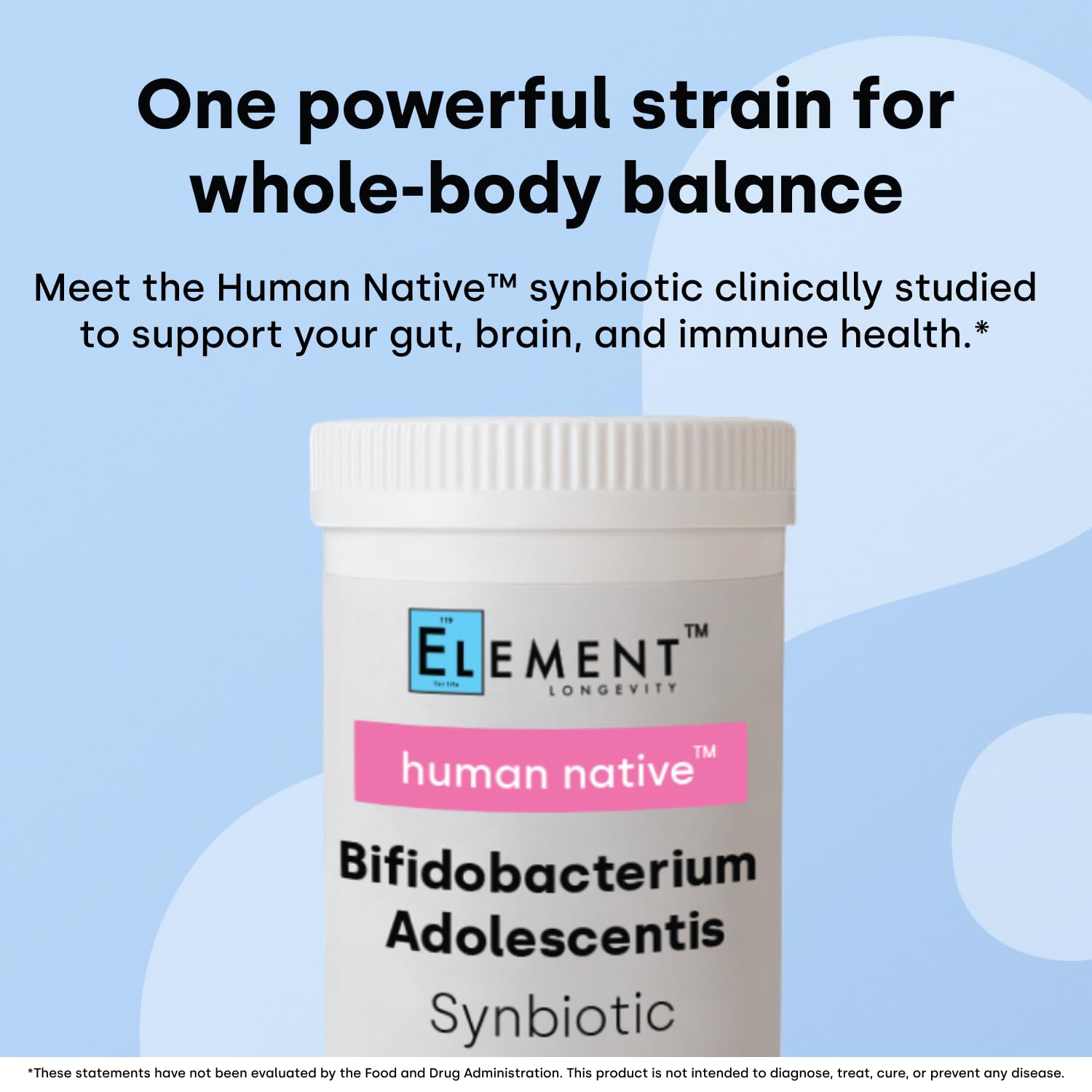 Human Native Bifidobacterium Adolescentis Synbiotic | Fewer Urgent Bowel Movements, Reduced Bloating/Gas, & Digestion Support | Clinically Studied Probiotic | 30ct (30 Day Supply)