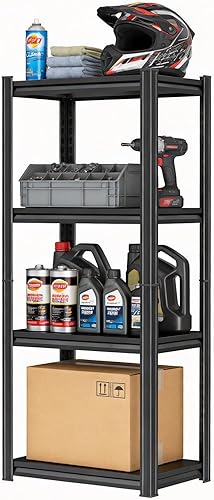 Miniatura 12 de Estantería de metal para garaje, estantes de almacenamiento de acero resistente, capacidad de 3000 libras, estante de metal ajustable de 5 niveles,