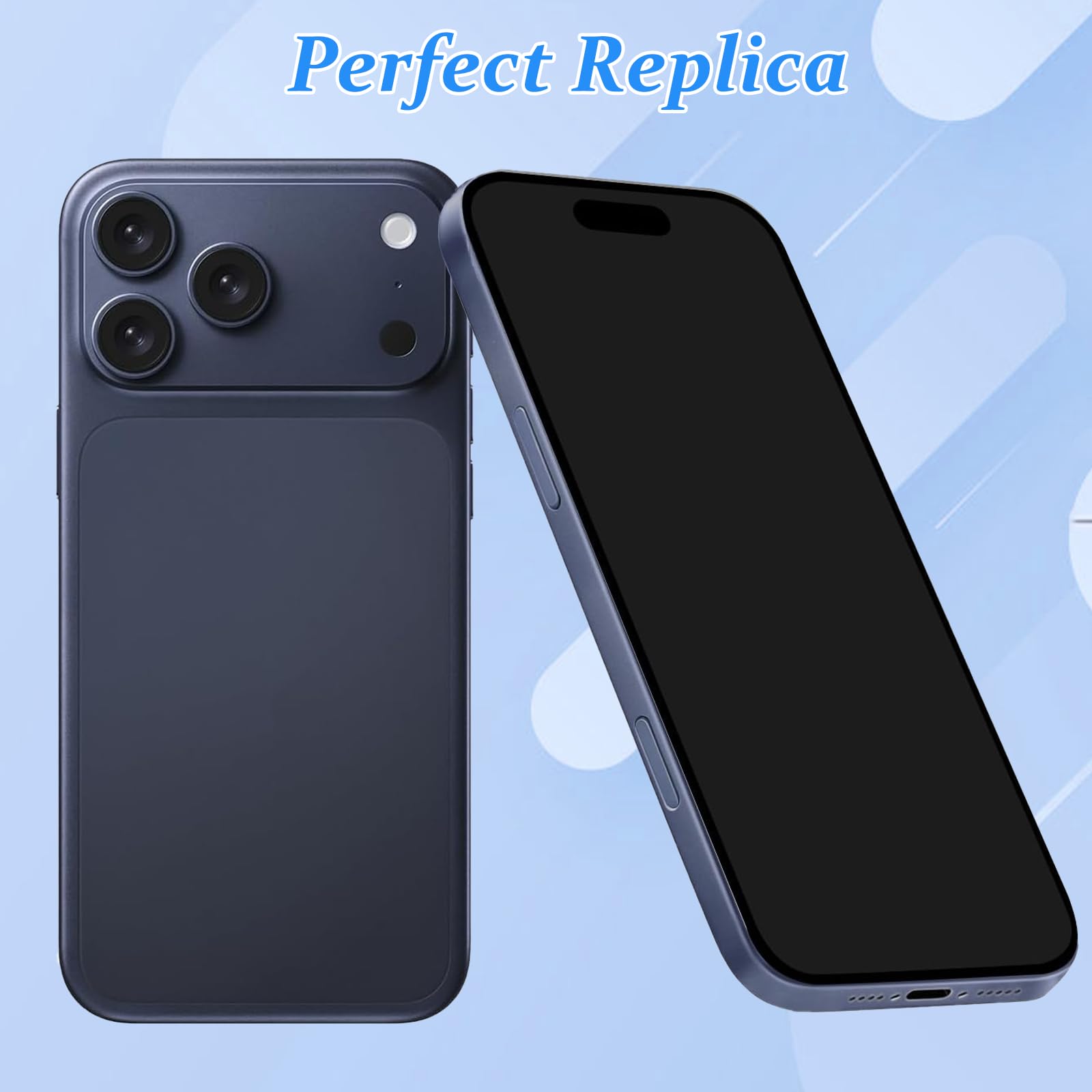 Fake Phone Dummy Prop Phone, Black Screen DecoyPhone PearPhone Non-WorkingPhone, DisplayPhone Look Like Real Phone 17 Pro, Blue - 3