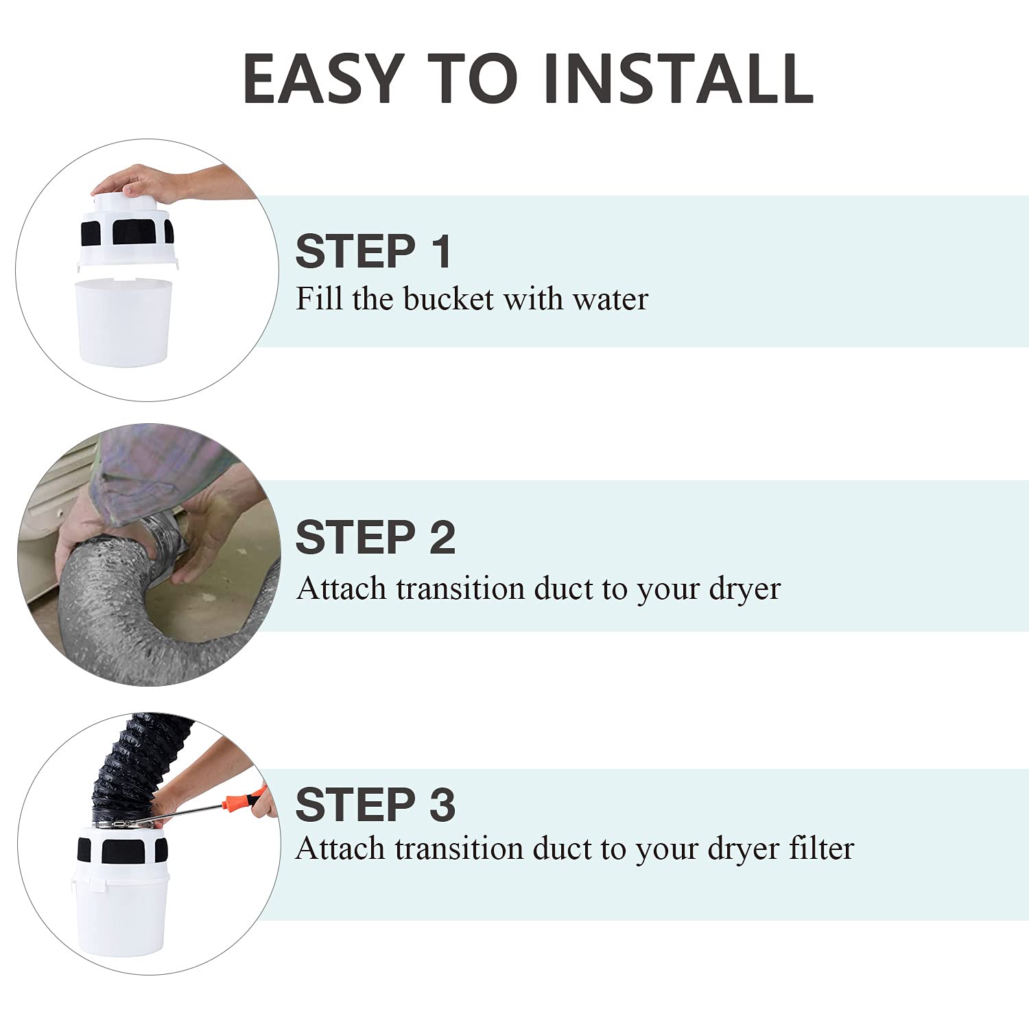 NOORNY Indoor Dryer Vent Kit Lint Trap Bucket Dryer Vent with 4Inch by