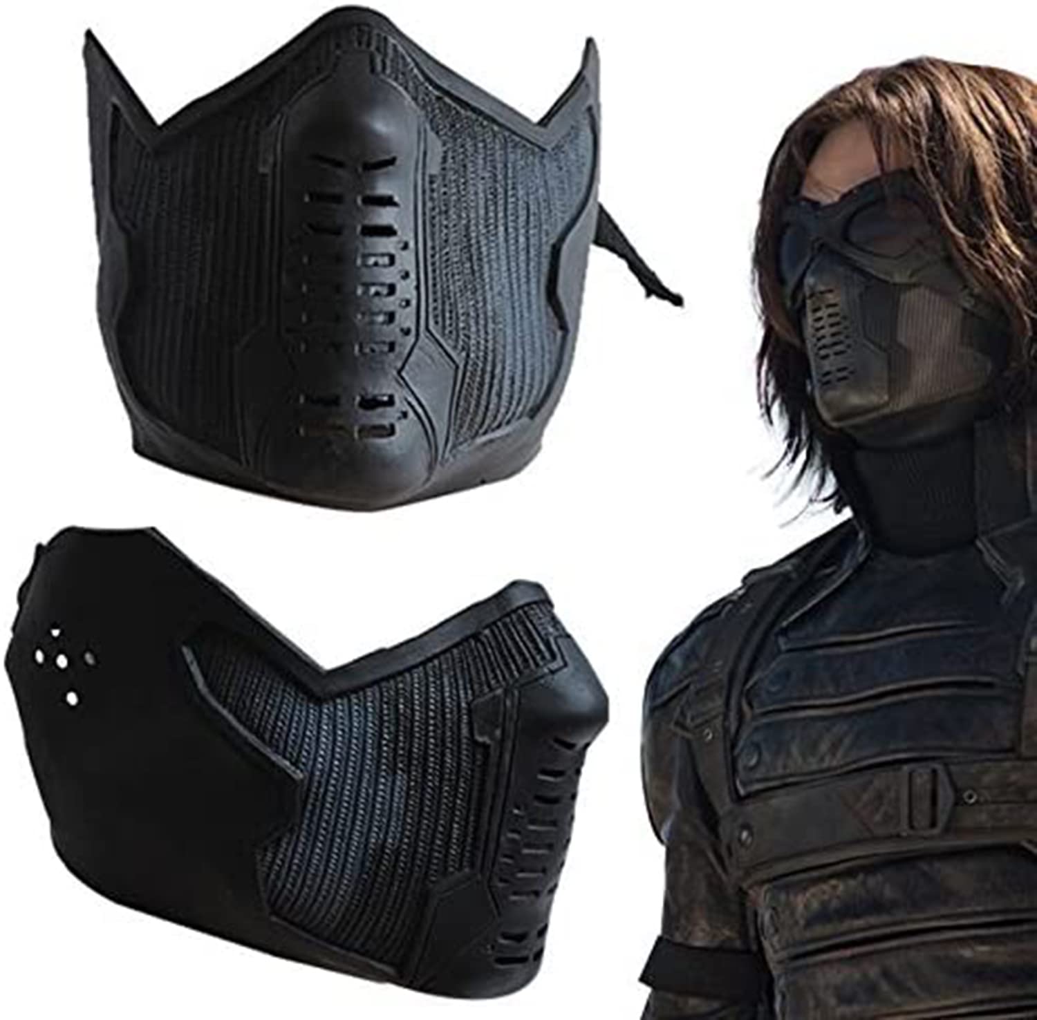 Gosbeliy Bucky Barnes Mask Winter Soldier Cosplay Mask Superhero Latex Mask Black Anti-dust Face Cover Shield Props
