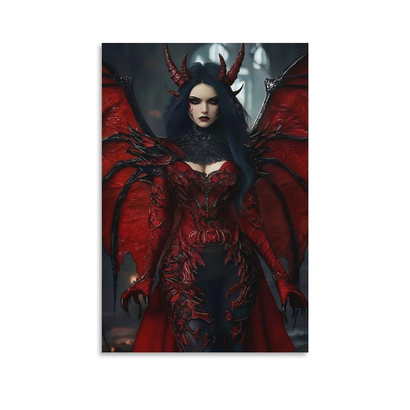 DHBANEIOK Dark Demon Queen Poster Artwork Giclee Canvas Prints Modern Canvas Wall Art Picture Wall Hanging for Home Decorations 16x24inch(40x60cm)