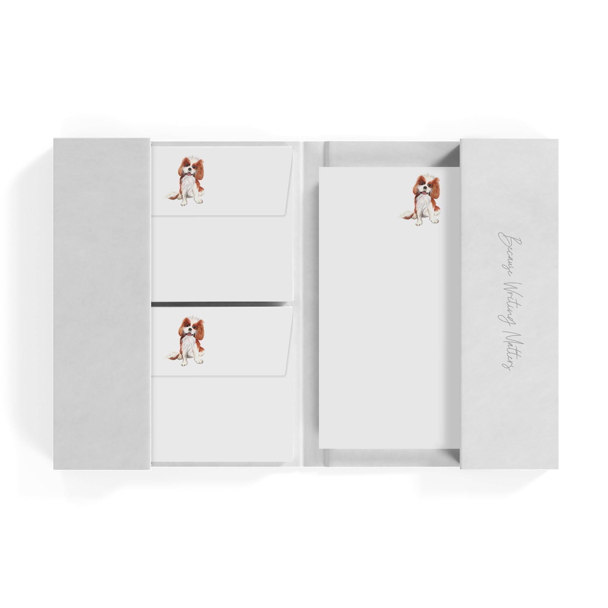 Me Loovely Cavalier King Charles Spaniel Writing Paper and Envelopes Set Stationery Letter Writing Supplies (20 Letters & 20 Envelopes with Folder)