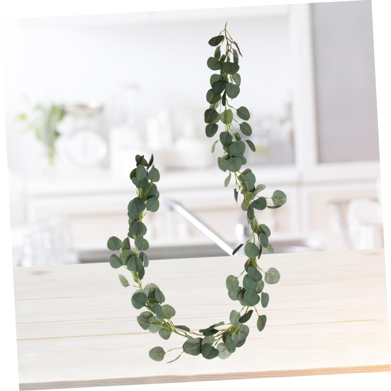 MAGICLULU 3 Stück Simuliertes Eukalyptus-Rattan Stiele gefälschte Outdoor-Pflanzen Girlanden hängende Rebe kunstpflanze Künstliche Pflanzengirlande Weinreben Girlande Green