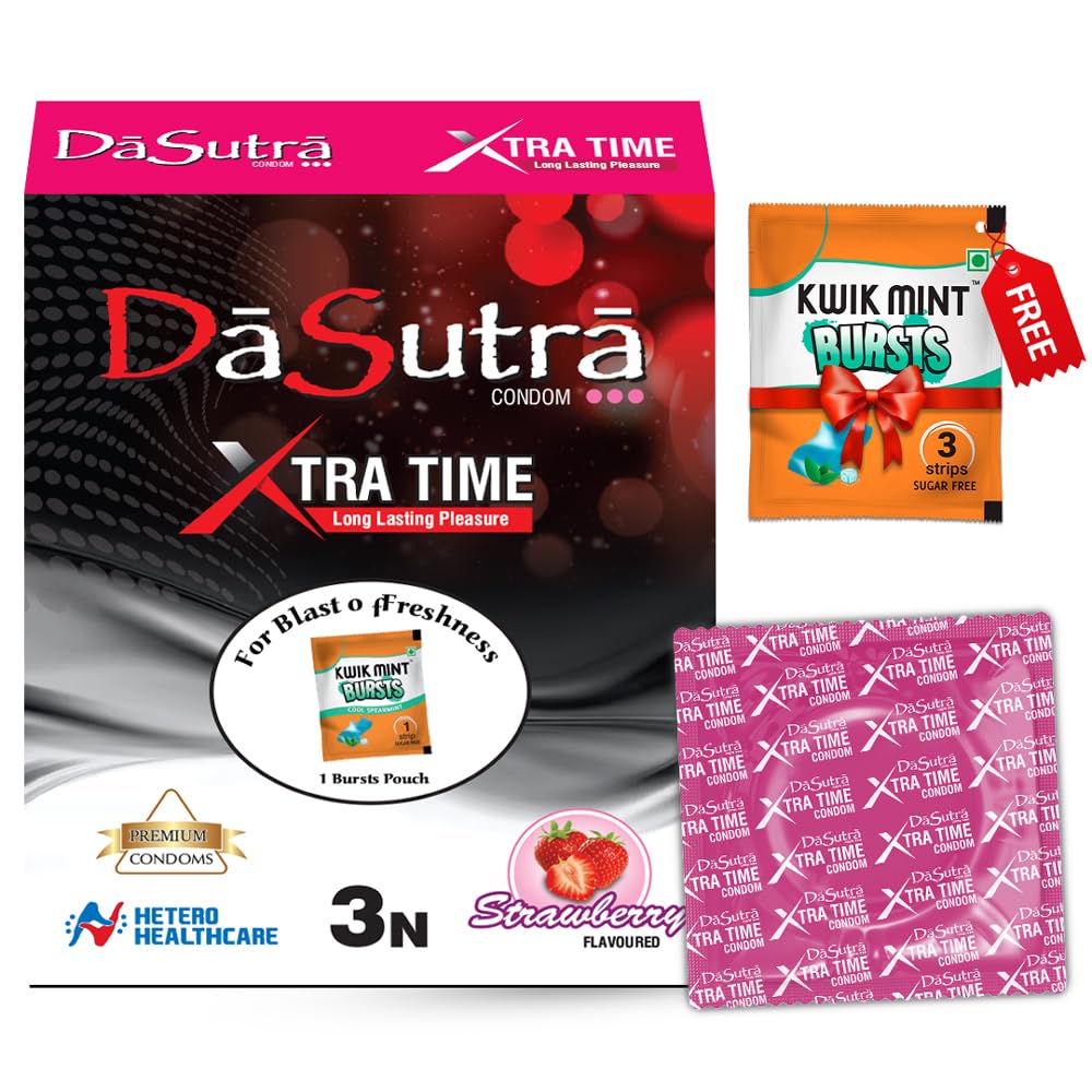 AZISTA Dasutra Max Pleasureted Condoms For Men|5 In 1 Multi-Textured Lubricated Condoms|Enhanced Pleasure For Both(Strawberry,3 Count(Pack Of 5))
