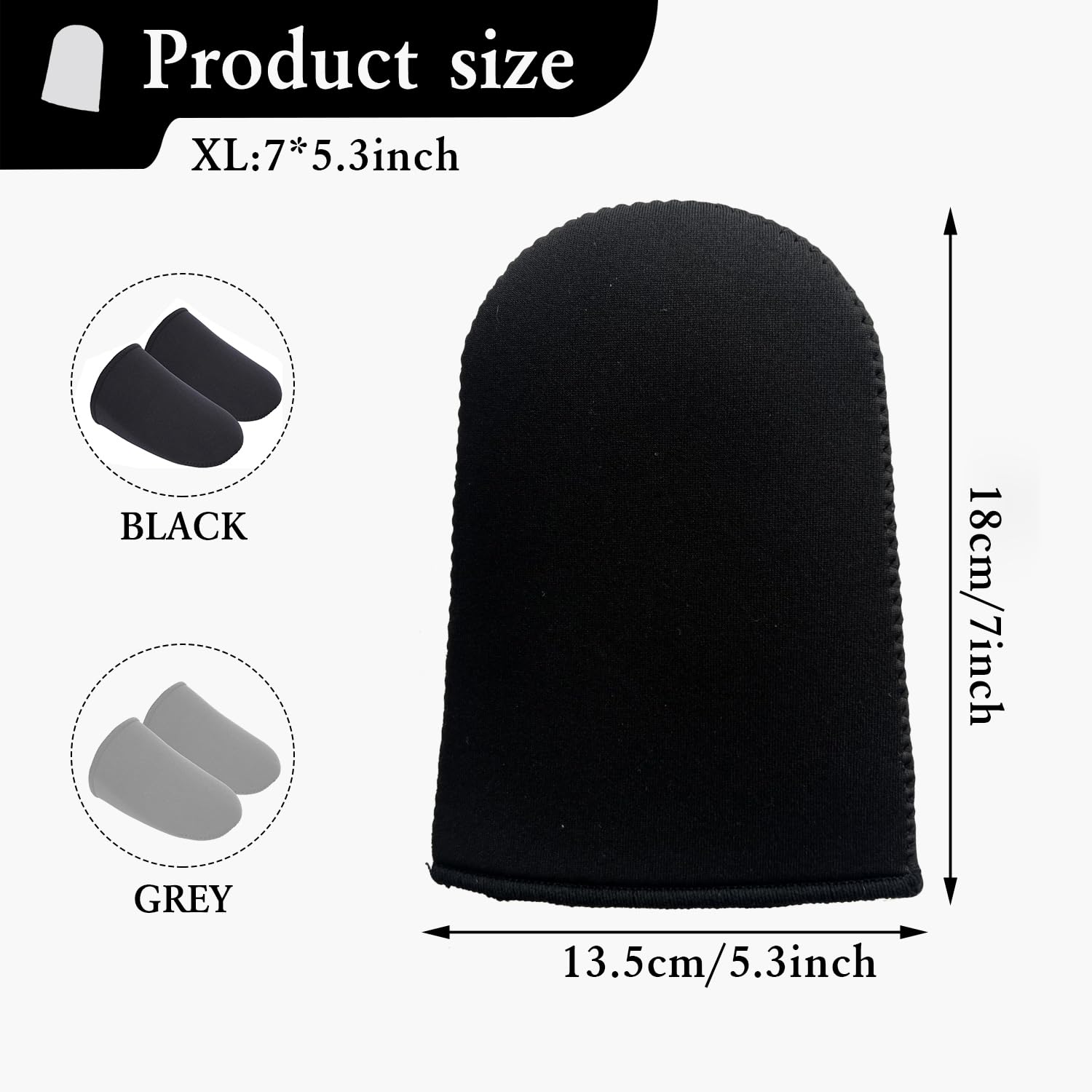 2 Pairs Neoprene Toe Covers for Cycling Skiing Ice Bath, Reusable Feet Toe Caps Socks for Cycling, Hiking, and Camping Thermal Toe Socks(Black + Grey) (X-Large)