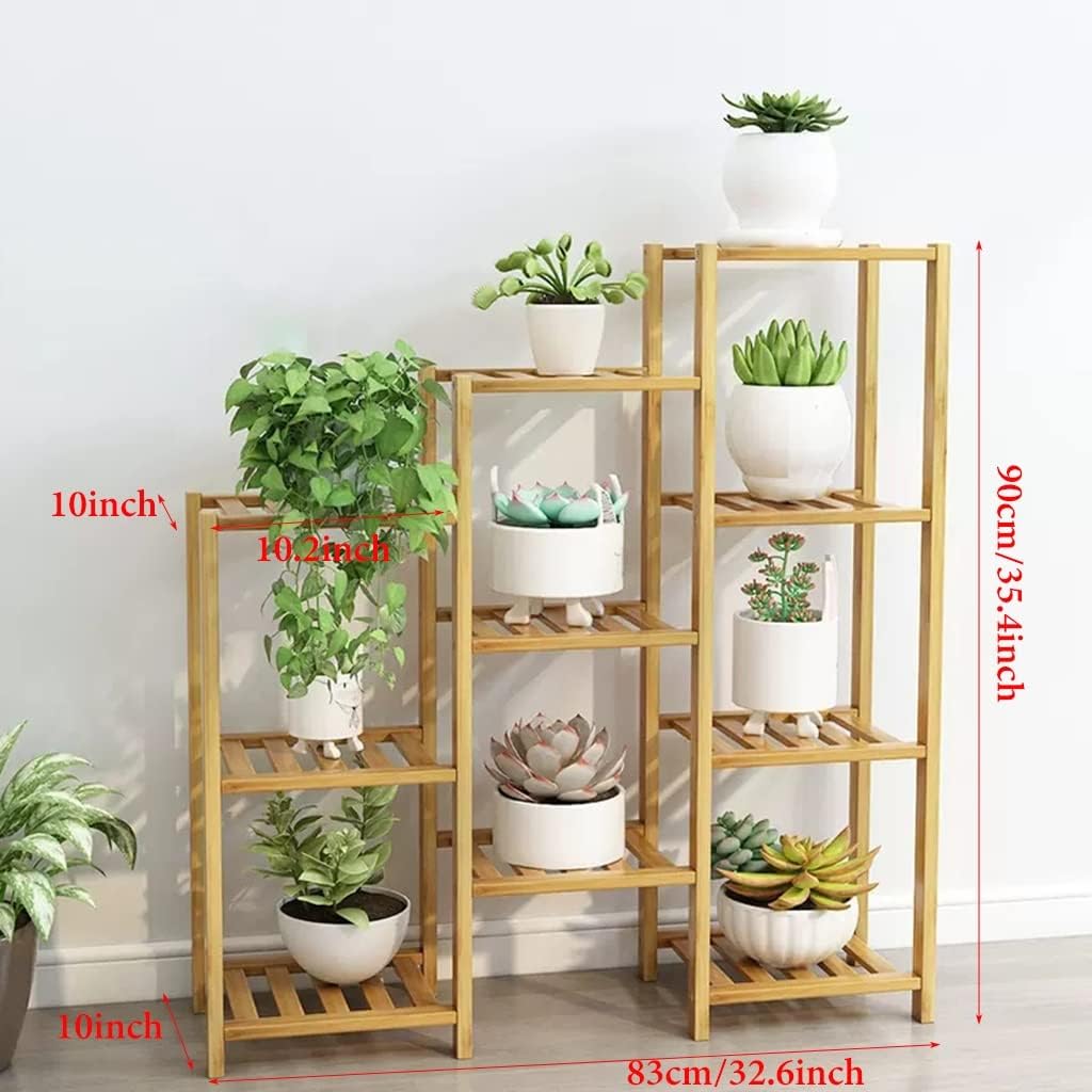 Plant Stand Indoor Outdoor Bamboo Plant Shelf Corner Flower Plant Stands for Indoor Plants Multiple, Plant Shelves Stands Rack for Living Room, Patio, Balcony (Color : D)