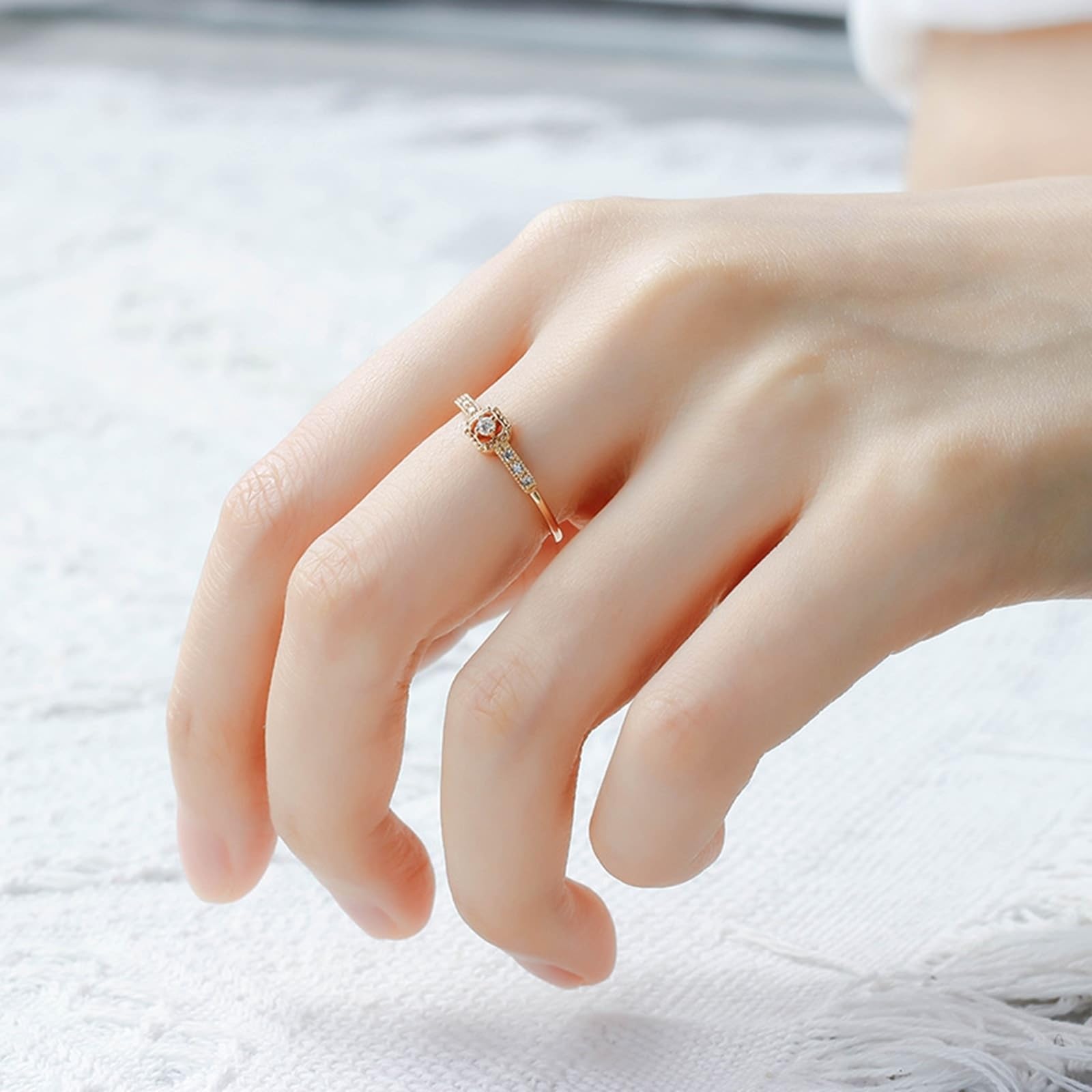 Anillos de boda auténticos, 9 K/14 K/18 K, oro con moissanita, anillo de boda clásico