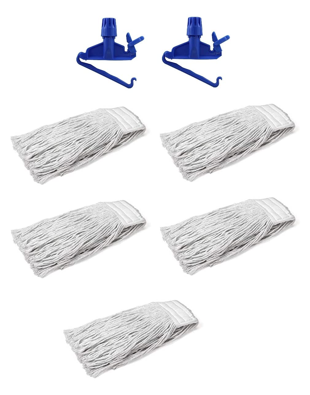 Kit 5 fregonas Americanas de algodón y 2 Pinzas