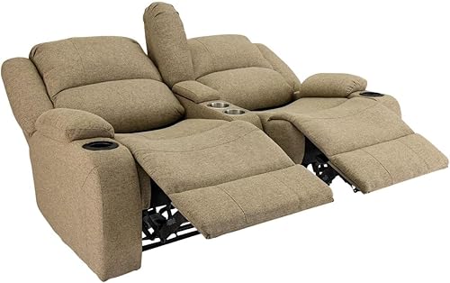 Miniatura 87 de RecPro Charles Powered - Sofá reclinable doble y sofá biplaza Muebles de pared Hugger RV – Tela de avena de 80 pulgadas