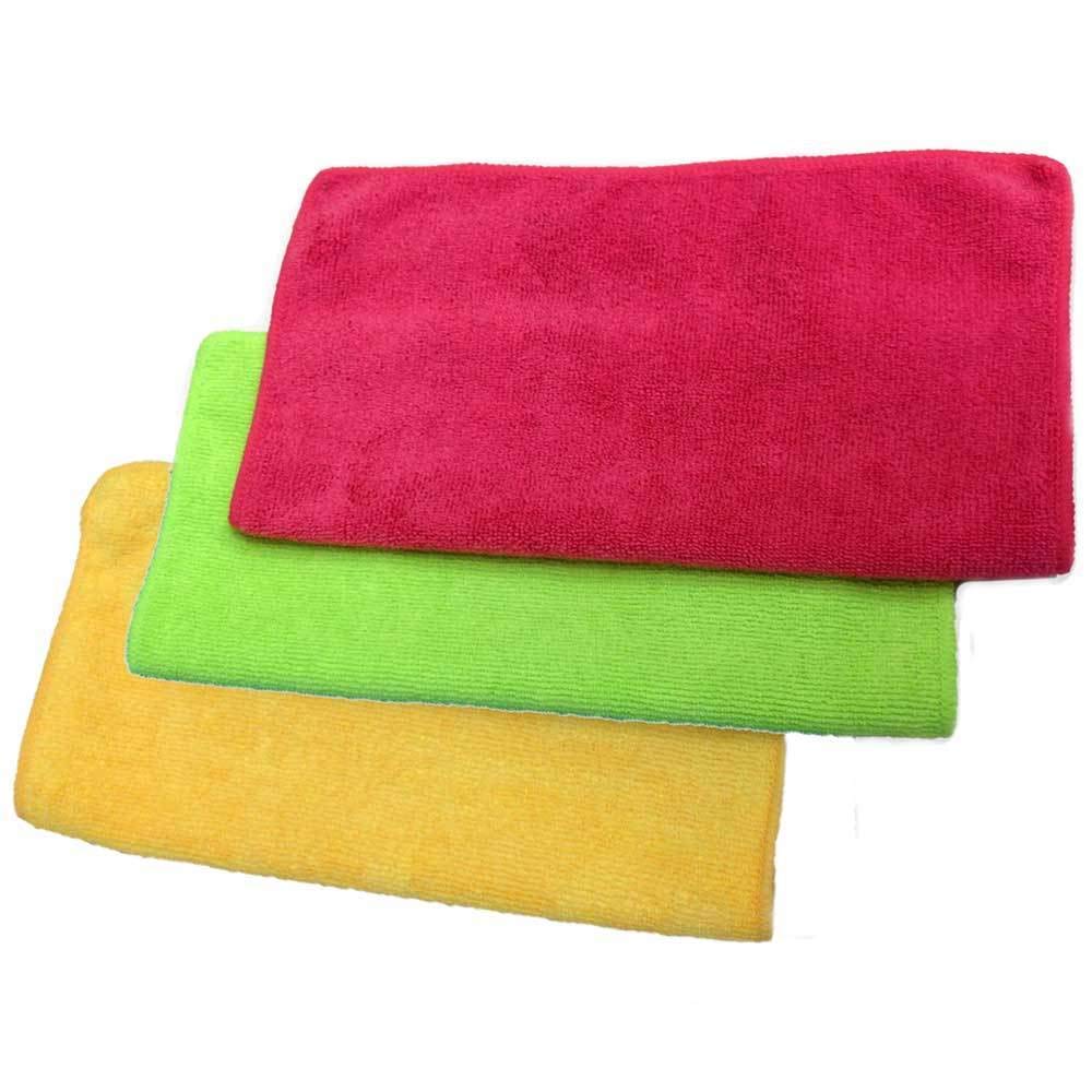 Just Pudding Basins Multi Microfibre Cleaning Cloths For Car Detailing, Kitchen Glass And Window Polishing, Large Lint-Free Absorbent Purpose Towels, 39X39cm 3 Pack