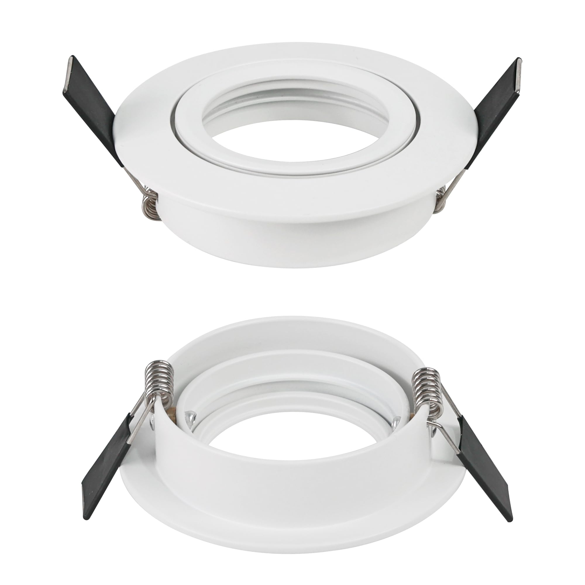 GeyouLux 10er Einbaustrahler GU10 Aluminium Schwenkbar Weiß Einbauspots Rund Lochdurchmesser 68-75mm Decken Einbaustrahler 230V