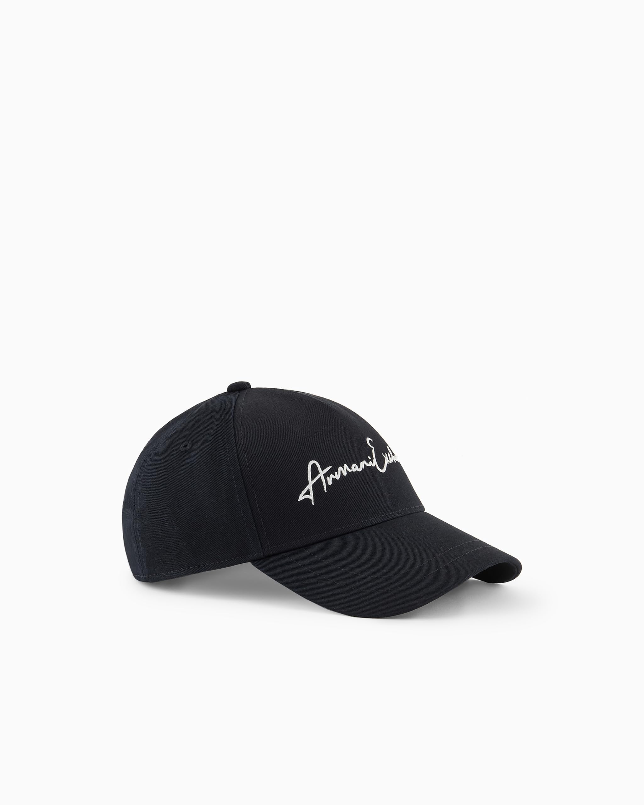 Armani Exchange Men's Navy Blue Branded Hat In Cotton With Visor
