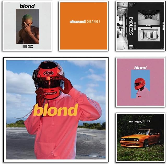 UIOIKIFI Frank Ocean Posters Music Album Cover Poster Set Of 6 Posters 12x12 Inch Canvas Printings Home Decor Art Wall Painting For Living Room Bedroom Coffee Shop Decoration Unframed
