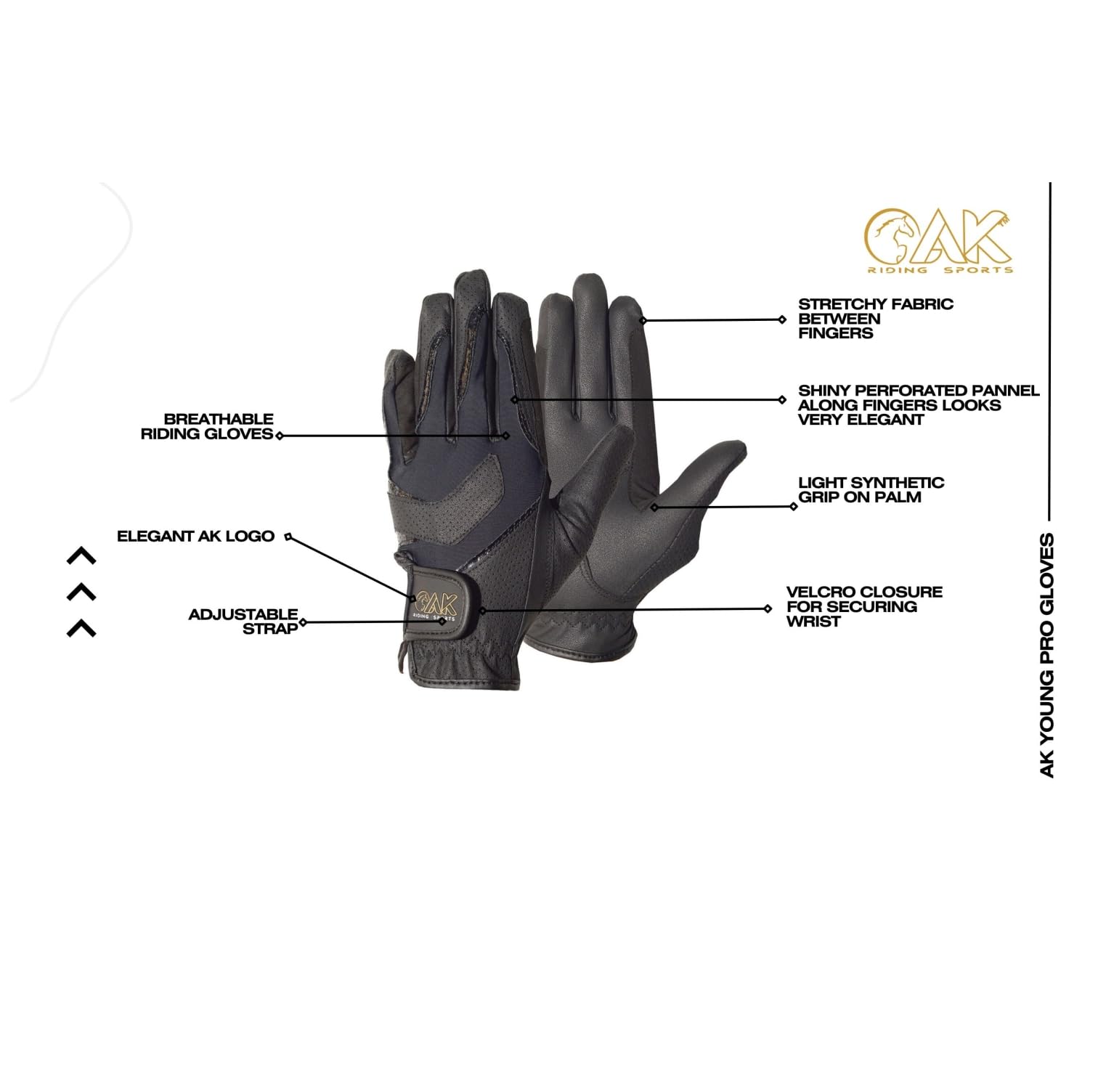 AK AKRS-6227 - Guantes de equitación transpirables para todas las estaciones, unisex, elegantes y elegantes