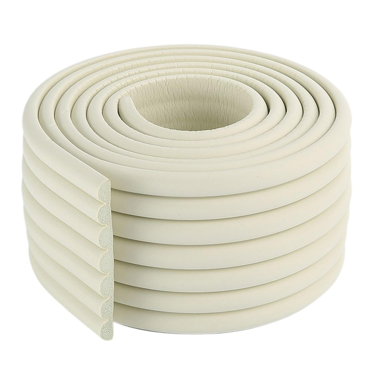 1pc 2M Table Edge Guard Furniture Corner Protector Self Adhesive U-Shape Anticollision Strip Child Safety Protection Soft(Pure White)