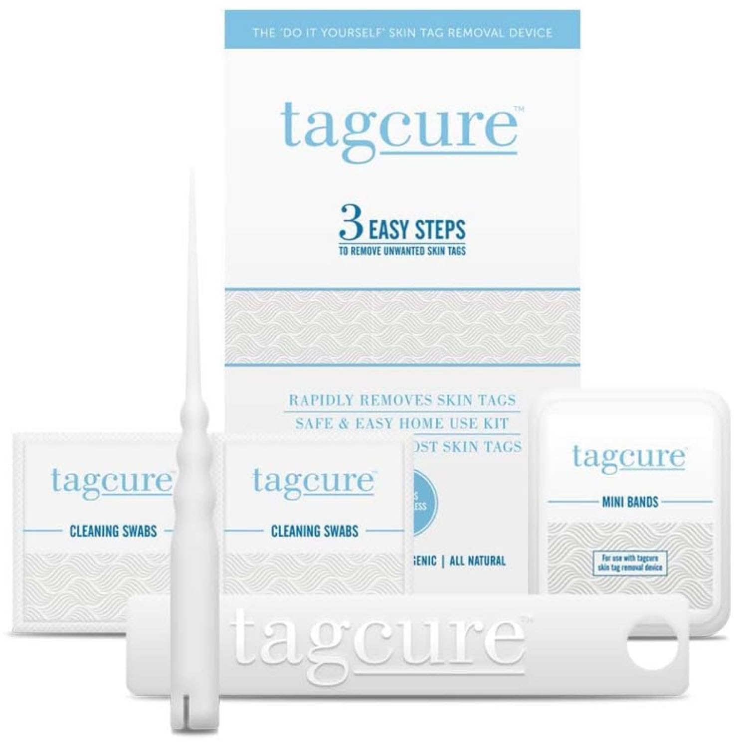 TagCure Skin Tags Remover Device Kit Spot Moles Marks Skintag Wart Band Treatment for Safe Tag Removal