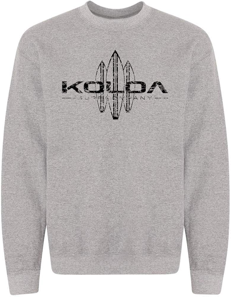 Koloa Vintage Surfboard Sweatshirts in 35 Colors in Sizes S-4XL Large Graphite Heather / White Logo