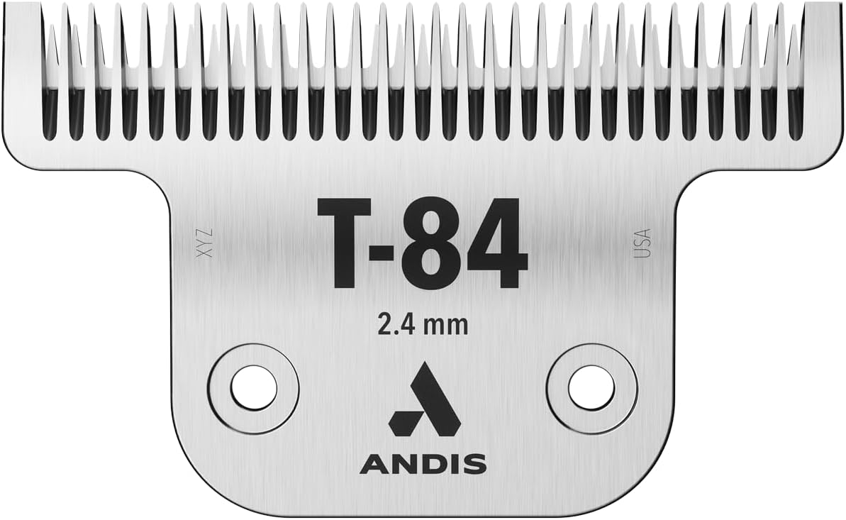 Andis 21641, Ultra Edge Dog Clipper Blade Carbon-Infused Steel with Exclusive Hardening Process, Long-Lasting Blades, 3/32-Inch Cut Length for Dogs & Medium-Sized Animals, Size-T-84, Chrome