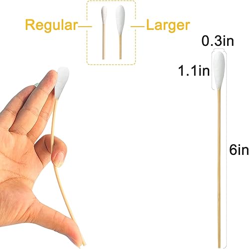 Miniatura 3 de Egaageoi Hisopos de orejas de 6 pulgadas para perros, 200 hisopos de algodón grandes para orejas de perro, limpieza suave, puntas extra absorbentes,