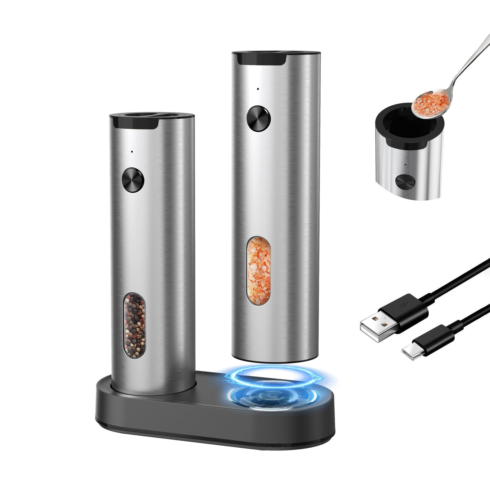 CIRCLE JOY Electric Salt and Pepper Grinder Set